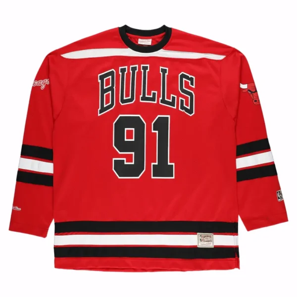 Bulls Dennis Rodman Mitchell & Ness Red Big & Tall NBA Hockey Jersey (1)