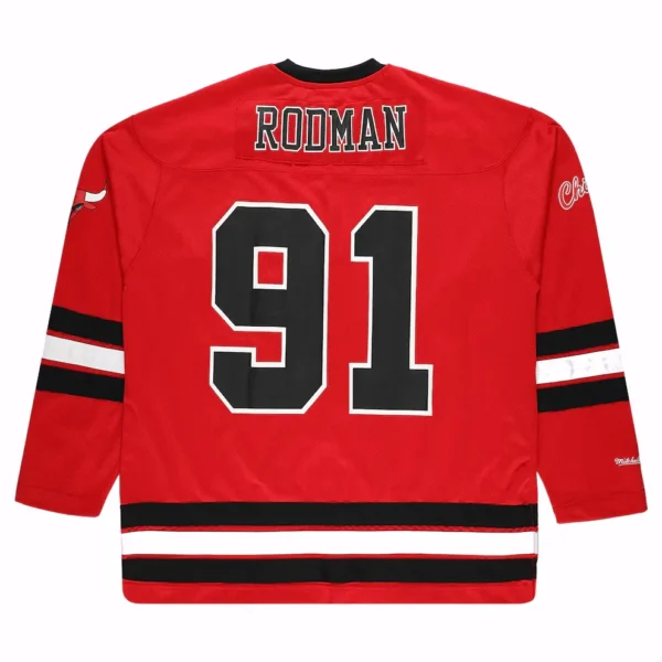 Bulls Dennis Rodman Mitchell & Ness Red Big & Tall NBA Hockey Jersey (5)