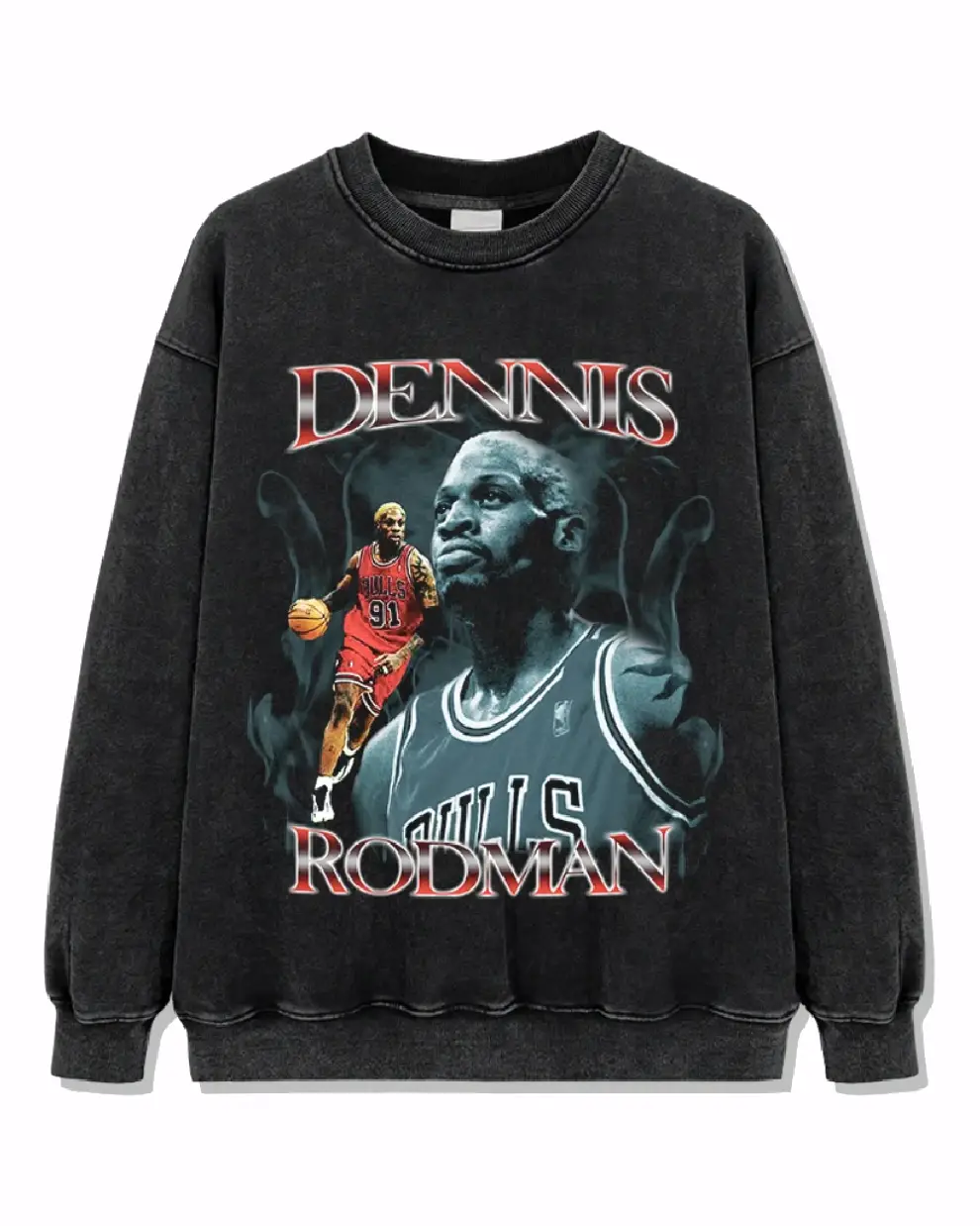 Dennis Rodman Sweatshirt NBA Washed Black (1)